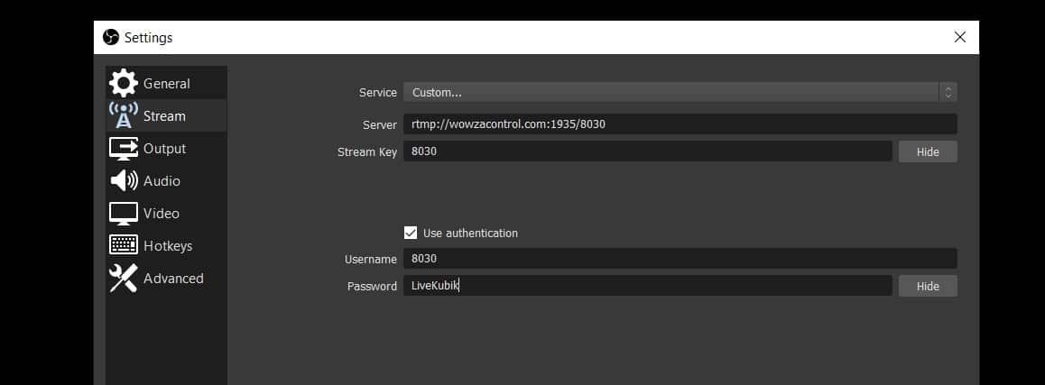 rtmp encoder settings