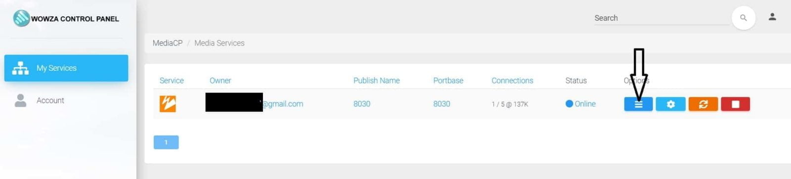 rtmp server control panel overview